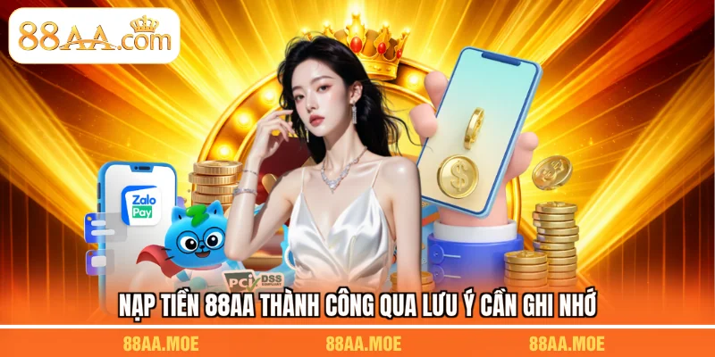 Nạp tiền 88AA thành công qua lưu ý cần ghi nhớ